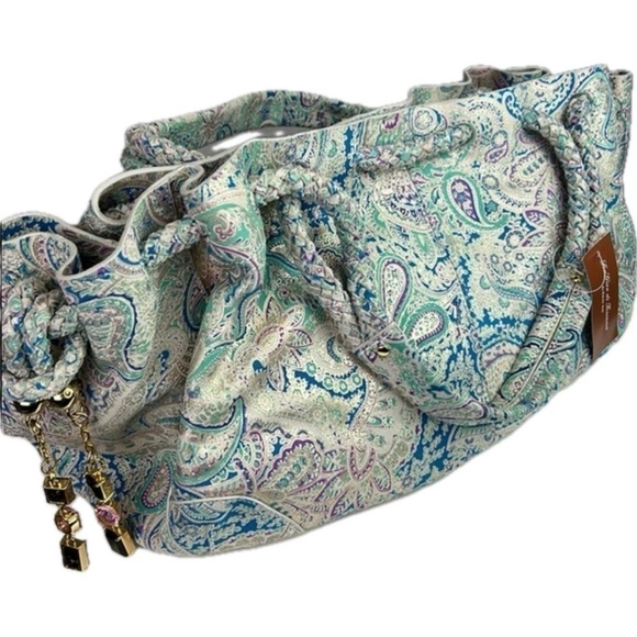 NWT La Gioe di Toscana by Sharon Gioe Leather Paisley Italian Purse Large - Picture 1 of 16